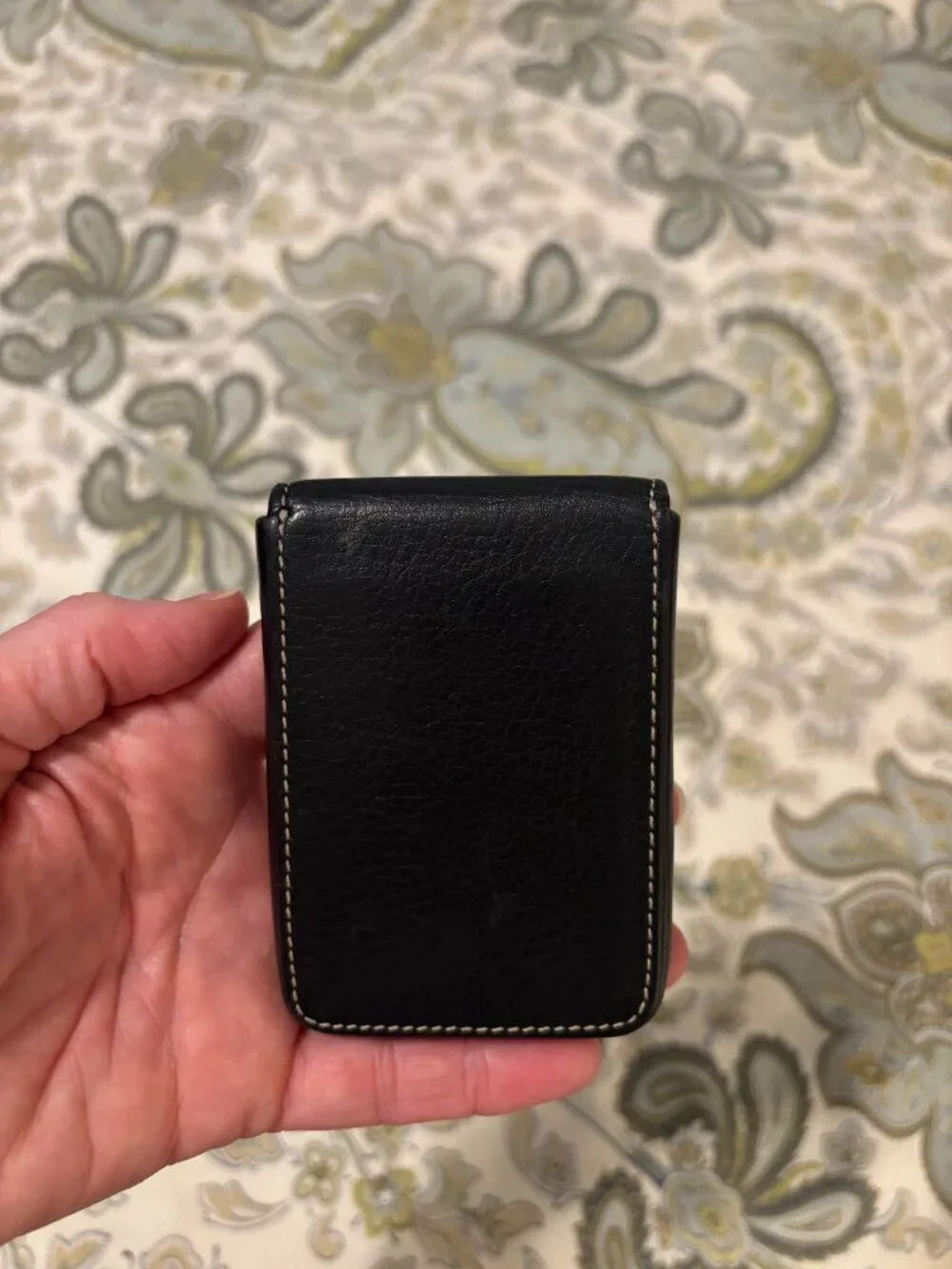 Vintage Coach Hard Case Structured Leather Business Card Holder.